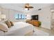 Main bedroom with king bed and ocean view at 1513 Ocean Shore Blvd # 6C, Ormond Beach, FL 32176