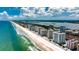Aerial view of beachfront high-rise condos and ocean at 2937 S Atlantic Ave # 1504, Daytona Beach, FL 32118