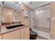 Modern bathroom with updated vanity, shower, and toilet at 2545 S Atlantic Ave # 1701, Daytona Beach Shores, FL 32118
