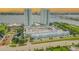 Aerial view of twin towers, parking, and waterfront at 231 Riverside Dr # 2601-1, Daytona Beach, FL 32117