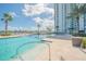 Expansive community pool with a view of the bridge at 231 Riverside Dr # 2601-1, Daytona Beach, FL 32117