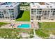Aerial view showcasing condo, pool, and beach location at 4565 S Atlantic Ave # 5308, Port Orange, FL 32127