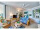 Cozy living room with wicker furniture and ocean view at 4565 S Atlantic Ave # 5308, Port Orange, FL 32127