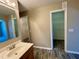 Bathroom with vanity, sink, and large walk-in closet at 115 Royalty Cir, Sanford, FL 32771