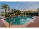 Enclosed pool with waterfall feature at 1019 Hampstead Ln, Ormond Beach, FL 32174