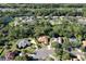Aerial view of a house in a tree-lined neighborhood at 3404 Rexford Cir, Ormond Beach, FL 32174