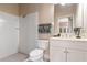 Clean bathroom with shower, toilet, and vanity with modern fixtures at 3404 Rexford Cir, Ormond Beach, FL 32174