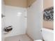 A clean shower stall with white tiles and modern fixtures at 3404 Rexford Cir, Ormond Beach, FL 32174