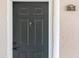 Dark gray front door with a simple door knocker at 940 Village Trail # 7-107, Port Orange, FL 32127