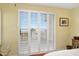 Ocean view balcony with shutters, accessible from the bedroom at 1183 Ocean Shore Blvd # 1040, Ormond Beach, FL 32176