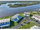 Aerial perspective of a villa nestled beside the Halifax River at 53 Ocean Palm Villa S # 53, Flagler Beach, FL 32136