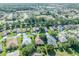 Aerial perspective of a neighborhood featuring various houses and tree-lined streets at 12176 Se 91St Ave, Summerfield, FL 34491