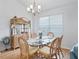 Bright dining room features a glass table, wicker chairs, and a built-in hutch at 1405 W Schwartz Blvd, The Villages, FL 32159
