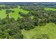 Aerial view showing a large lot with mature trees and open pasture land at 2027 Cr 232, Wildwood, FL 34785