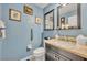 Updated bathroom with granite vanity and walk-in shower at 3914 Scarborough Ct, Clermont, FL 34711