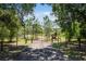 Long driveway leads to a charming house nestled in a lush, tree-lined landscape at 13910 Max Hooks Rd, Clermont, FL 34711