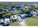 Aerial view of waterfront homes and community at 601 N Mcdonald St # 608, Mount Dora, FL 32757