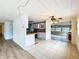 Kitchen features light cabinets, butcher block countertops, and stainless steel appliances at 34035 Linda Ln, Leesburg, FL 34788