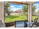 Relaxing screened porch overlooking backyard with playset at 1103 White Water Bay Dr, Groveland, FL 34736
