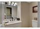 Updated bathroom with vanity and toilet at 6779 Clayton St, Mount Dora, FL 32757