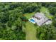 Aerial view of home and pool at 6779 Clayton St, Mount Dora, FL 32757