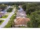 Aerial view of house, backyard, and neighborhood with palm trees at 7151 Se 173Rd Arlington Loop, The Villages, FL 32162