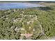 Aerial view of property near a lake at 853 Cr 484, Lake Panasoffkee, FL 33538