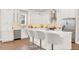 Modern white kitchen with island and stainless steel appliances at 137 S Park Ave, Winter Garden, FL 34787