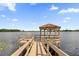 Private dock with gazebo overlooking serene lake at 7616 Lily Ct, Groveland, FL 34736