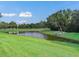 Peaceful waterfront view with lush landscaping at 533 Grand Vista Trl, Leesburg, FL 34748