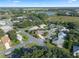 Aerial view of a residential neighborhood with a lake in the background at 21821 Prince William Ct, Leesburg, FL 34748