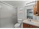Clean bathroom with shower/tub combo and wood vanity at 36649 Sundance Dr, Grand Island, FL 32735