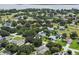 Aerial view of a residential neighborhood near a lake at 36649 Sundance Dr, Grand Island, FL 32735