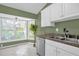 Kitchen with white cabinets, stainless steel dishwasher, and granite countertops at 1500 Cobble Ln, Mount Dora, FL 32757