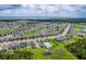 Aerial view of Kensington Reserve community, showing homes, pool, and lake at 2186 Swinstead Dr, Sanford, FL 32773