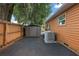 Storage shed and AC unit in the backyard at 507 Lakeshore Dr, Eustis, FL 32726
