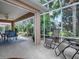 Spacious screened patio, perfect for both dining and relaxing with views of the backyard at 616 Cokesbury Dr, The Villages, FL 32162