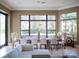 Bright dining area with large windows and seating for eight at 15008 Pendio Dr, Bella Collina, FL 34756