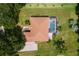 Aerial view of single-story home with pool and large backyard at 5515 Citation Ct, Lady Lake, FL 32159