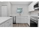 Modern kitchen with white cabinets and stainless steel appliances at 5 Malauka Radial Run Rd, Ocklawaha, FL 32179