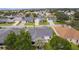 Aerial view of a single-Gathering home with a grey roof and screened enclosure at 17913 Se 88Th Cascade Ct, The Villages, FL 32162