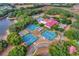 Aerial view showing tennis courts and community center at 6401 Tildon, Leesburg, FL 34748