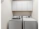 Laundry room with washer and dryer and cabinets at 2968 Wotring Way, The Villages, FL 32163