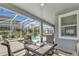 Enjoy your morning coffee on this screened patio next to the pool at 1592 Flange Dr, Davenport, FL 33896
