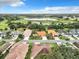 Aerial view of community homes near a lake at 5430 Sir Churchill Dr, Leesburg, FL 34748