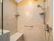 Walk-in shower with built-in seat and grab bar at 8457 Se 177Th Penman Pl, The Villages, FL 32162