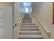 Interior view of carpeted staircase with neutral walls at 44 Camino Real Blvd # 44, Howey In The Hills, FL 34737