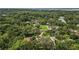 Bird's eye view of a residential area with lush greenery and a lake at 2115 Oak Leaf Cir, Mount Dora, FL 32757