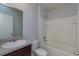 Clean bathroom with tub, toilet and vanity at 3654 Caspian St, Leesburg, FL 34748