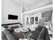 Modern living room with fireplace and high ceilings at 15617 Pendio Dr, Bella Collina, FL 34756